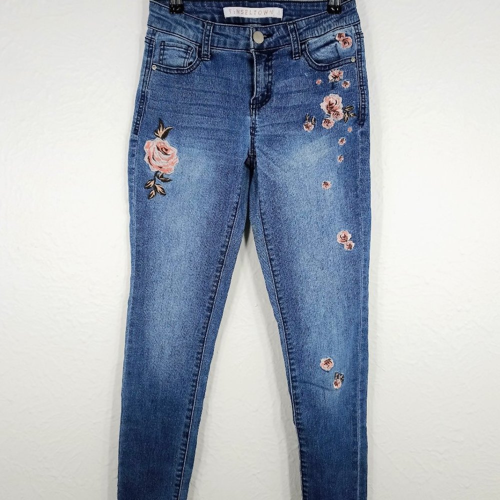 Tinseltown Embroidered Skinny Fit Jeans Size 1